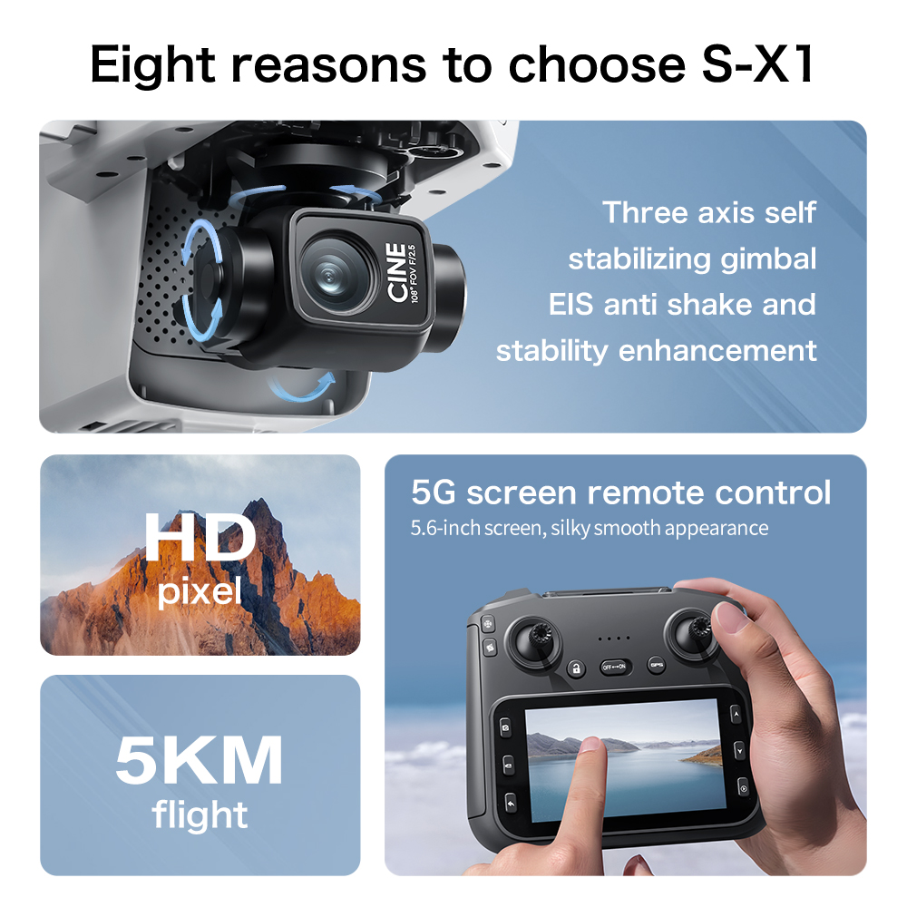 Drone Aéreo Original S-X1 GPS  - Drone Gimbal 3 Axis avaliação e preço